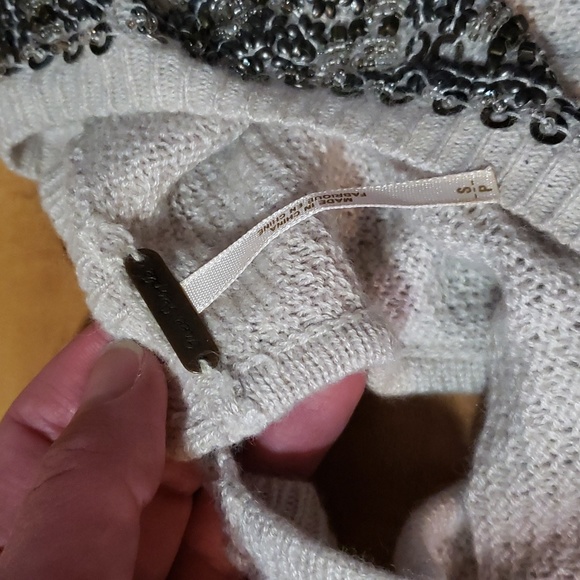 Free People short sleeve sweater embellished peterpan collar - Picture 4 of 5